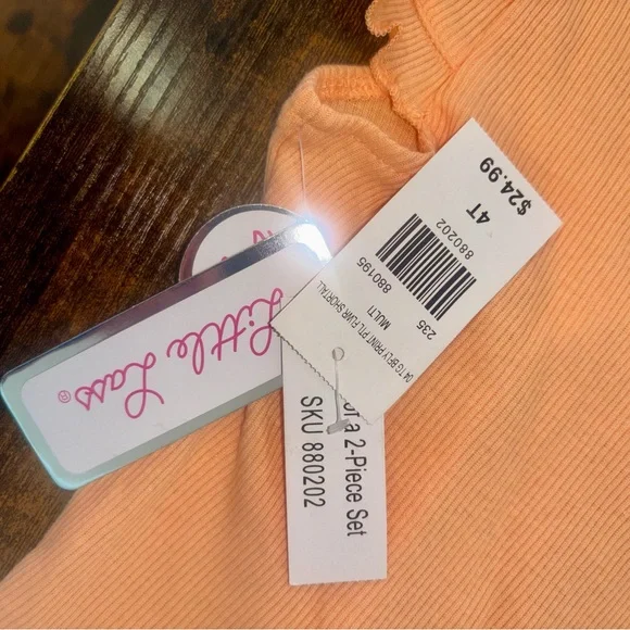 Little Lass 4t girl’s 2 piece short floral overalls outfit NWT - Picture 5 of 7